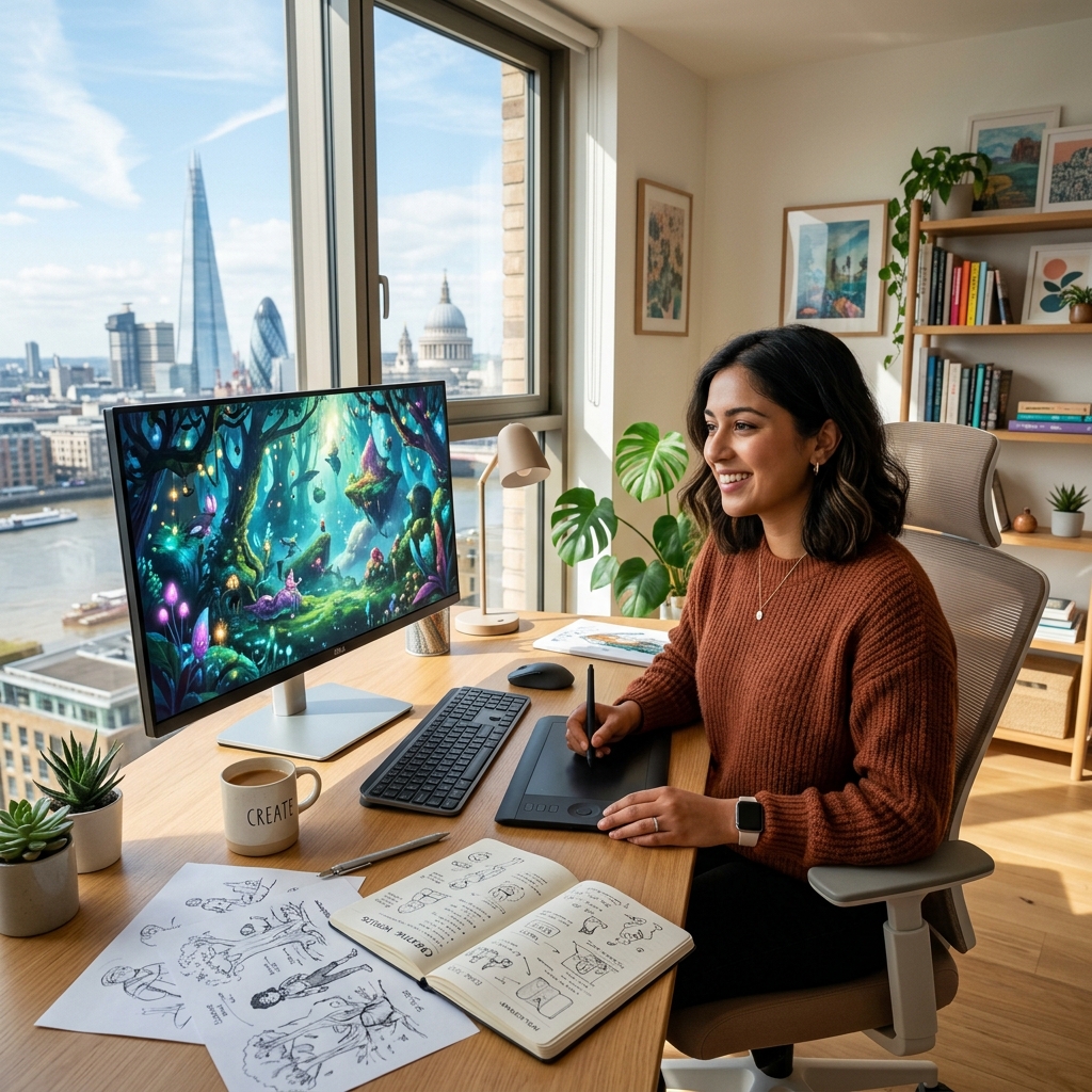 AI image generators UK 2026: Stunning AI art examples created free.